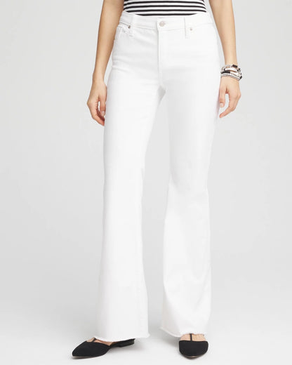 Girlfriend No Stain Frayed Flared Jeans - Chico's