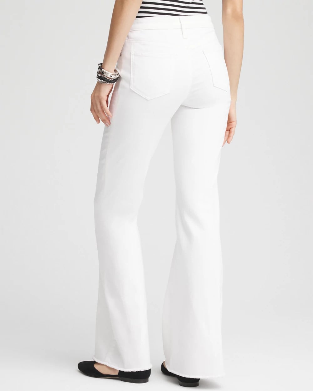 Girlfriend No Stain Frayed Flared Jeans - Chico's