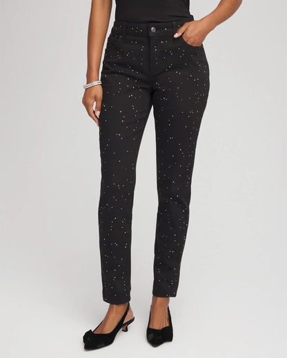 Stone Embellished Girlfriend Slim Ankle Jeans - Chico's