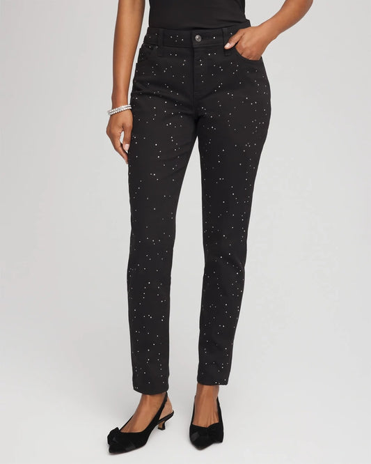 Stone Embellished Girlfriend Slim Ankle Jeans - Chico's