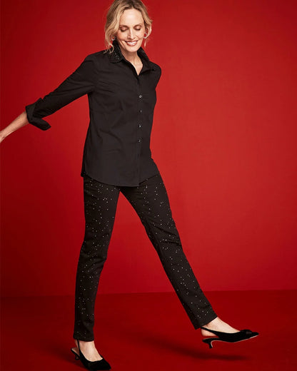 Stone Embellished Girlfriend Slim Ankle Jeans - Chico's