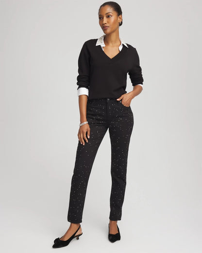 Stone Embellished Girlfriend Slim Ankle Jeans - Chico's