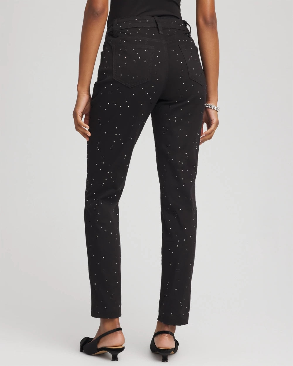Stone Embellished Girlfriend Slim Ankle Jeans - Chico's