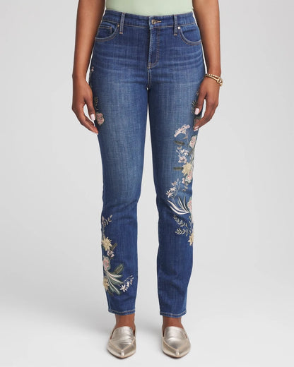 Appliqué Girlfriend Slim Ankle Jeans - Chico's
