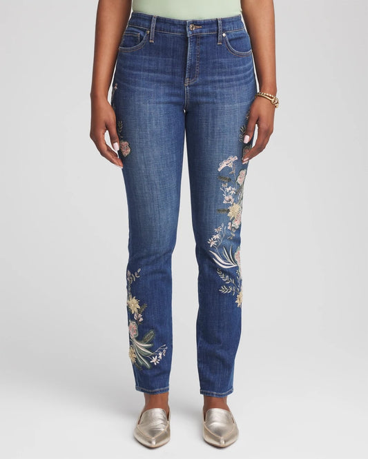 Appliqué Girlfriend Slim Ankle Jeans - Chico's