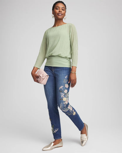 Appliqué Girlfriend Slim Ankle Jeans - Chico's