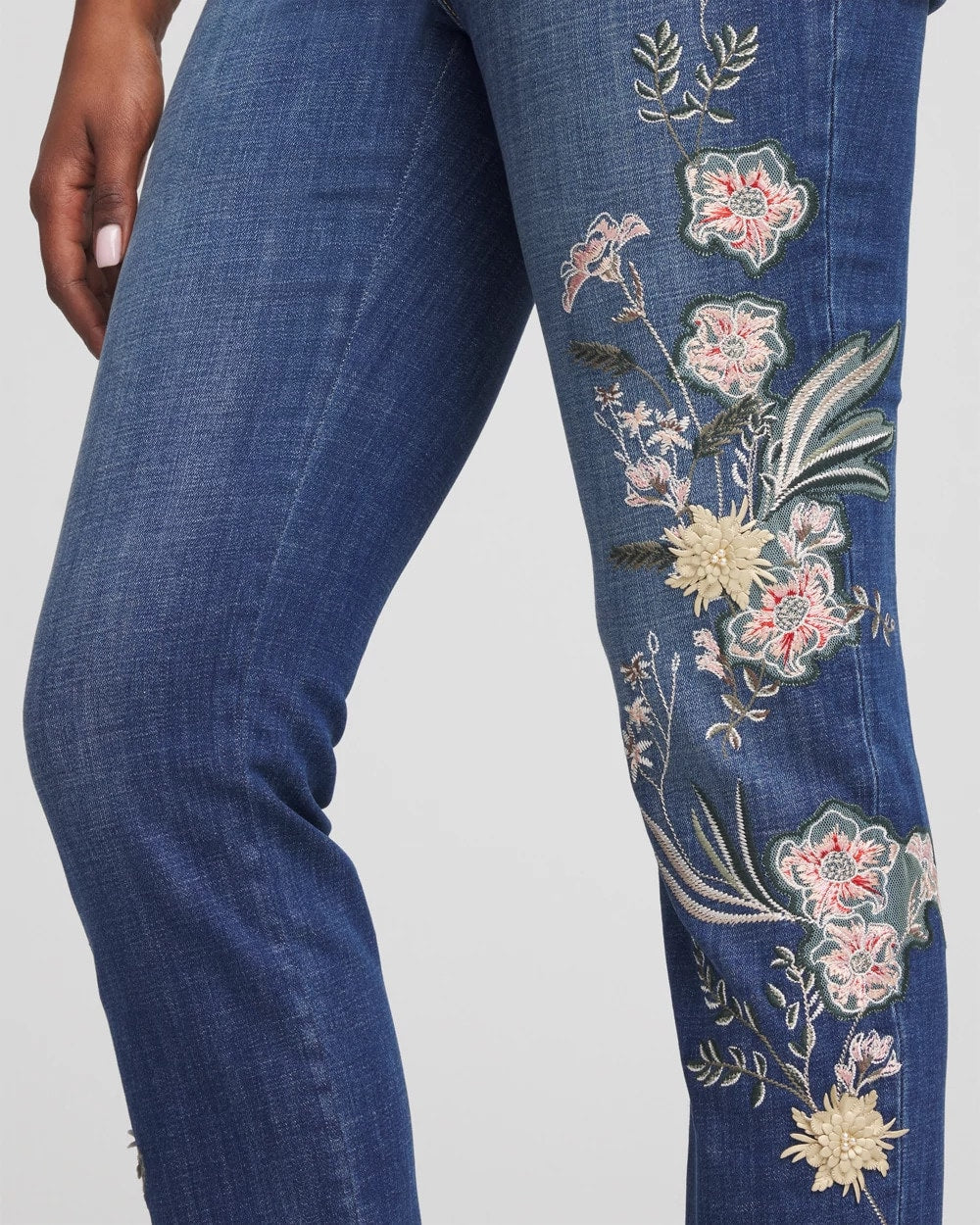Appliqué Girlfriend Slim Ankle Jeans - Chico's