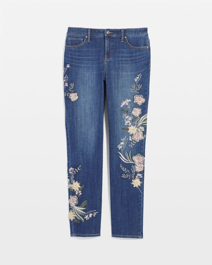 Appliqué Girlfriend Slim Ankle Jeans - Chico's