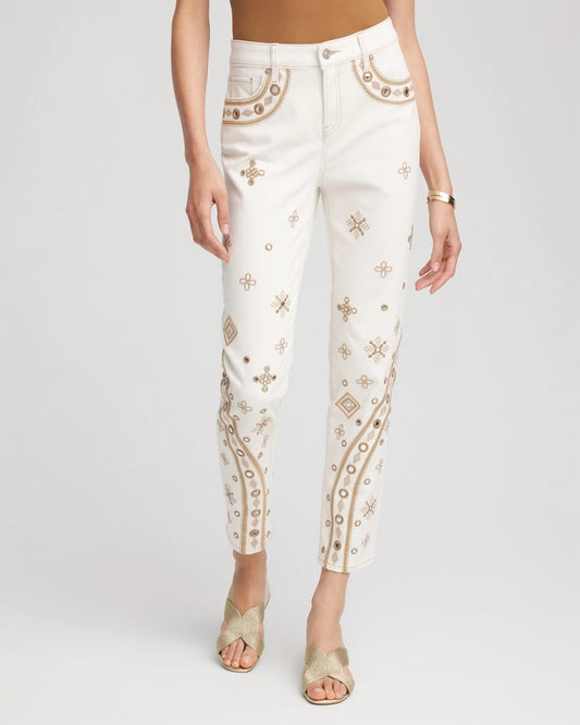 Embellished Girlfriend Slim Ankle Jeans - Chico's