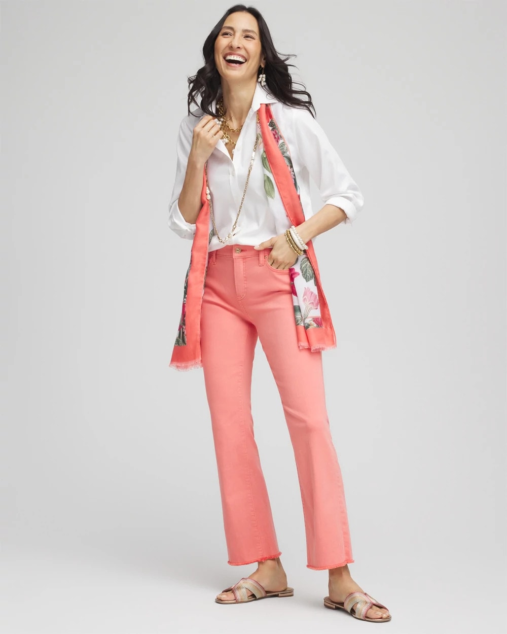 Girlfriend Fray Hem Kick Flare Jeans - Chico's
