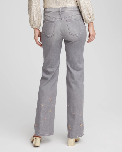 Rose Gold Embellished Girlfriend Flared Jeans - Chico's