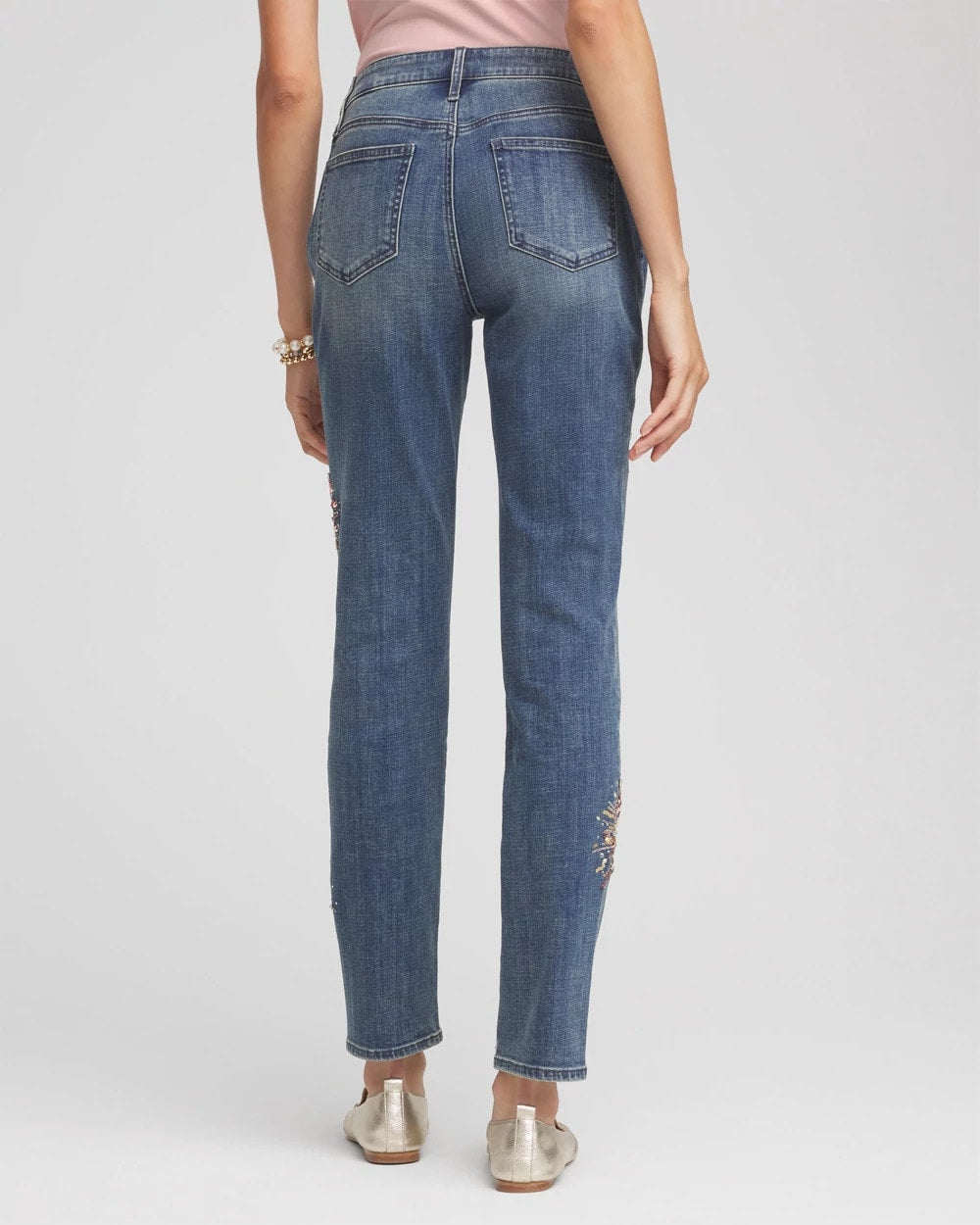 Embellished Starbursts Girlfriend Slim Ankle Jeans - Chico's