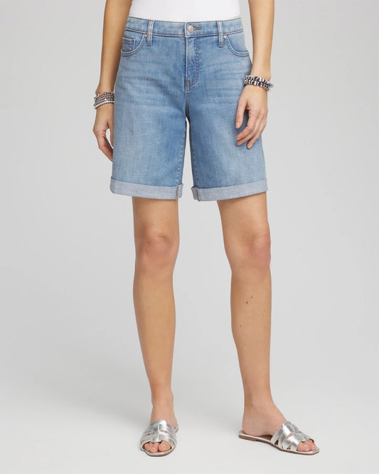 Girlfriend Cuffed Swing Denim Shorts - Chico's